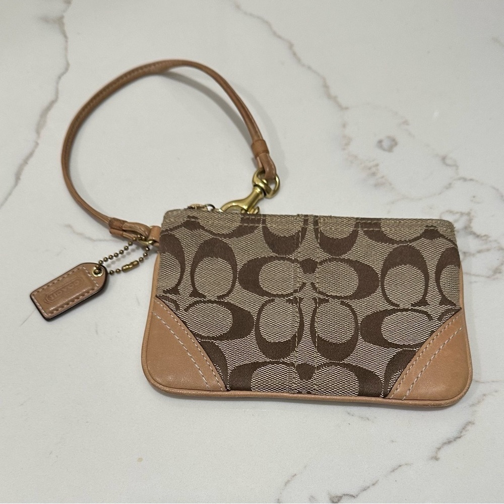 Coach Wristlet Canvas w/Leather trim - Picture 13 of 15